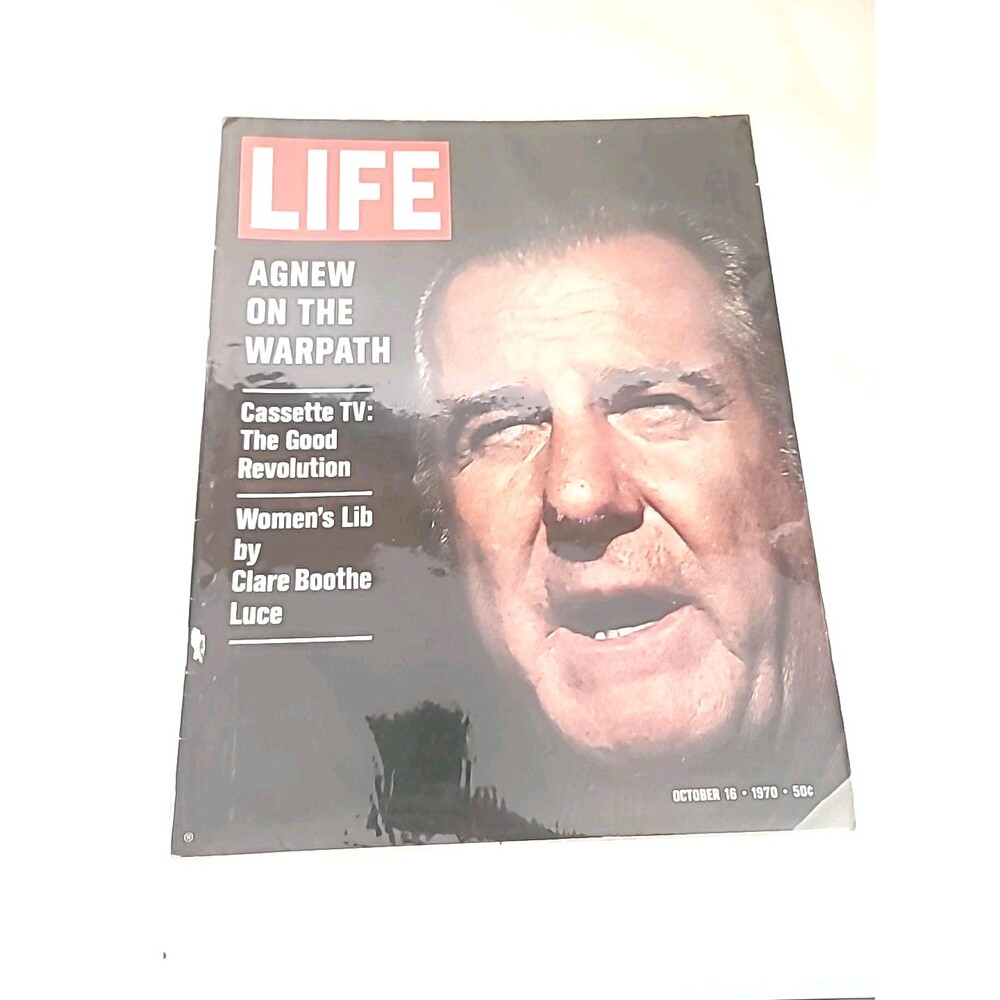 Vintage Life Magazine October 16 1970 Agnew On The Warpath  W/Protective Sleeve